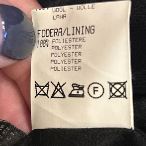 Roberto Cavalli Midi Dress Sz 44 US 8 Black Wool Pinstripe Sheath - Picture 10 of 10